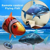 1pcs remote control flying air shark toy clown fish balloons inflatable helium fish plane rc helicopter robot gift for kids