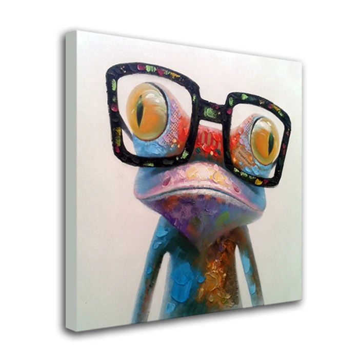 Картина маслом на холсте лягушка без рамки | Дом и сад