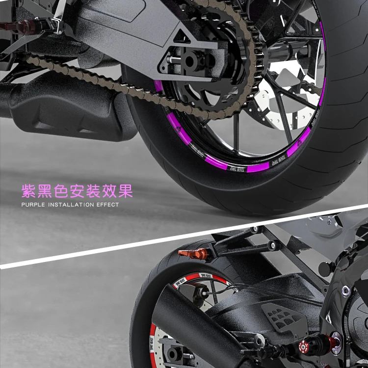Светоотражающие наклейки на обод колеса мотоцикла 12/14/17 дюйма для Honda Yamaha Kawasaki Suzuki