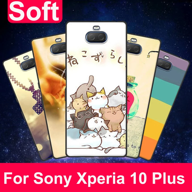 Чехол для Sony Xperia 10 Plus 6 5 &quot Мягкие силиконовые ТПУ чехлы телефонов Xperia10 задняя