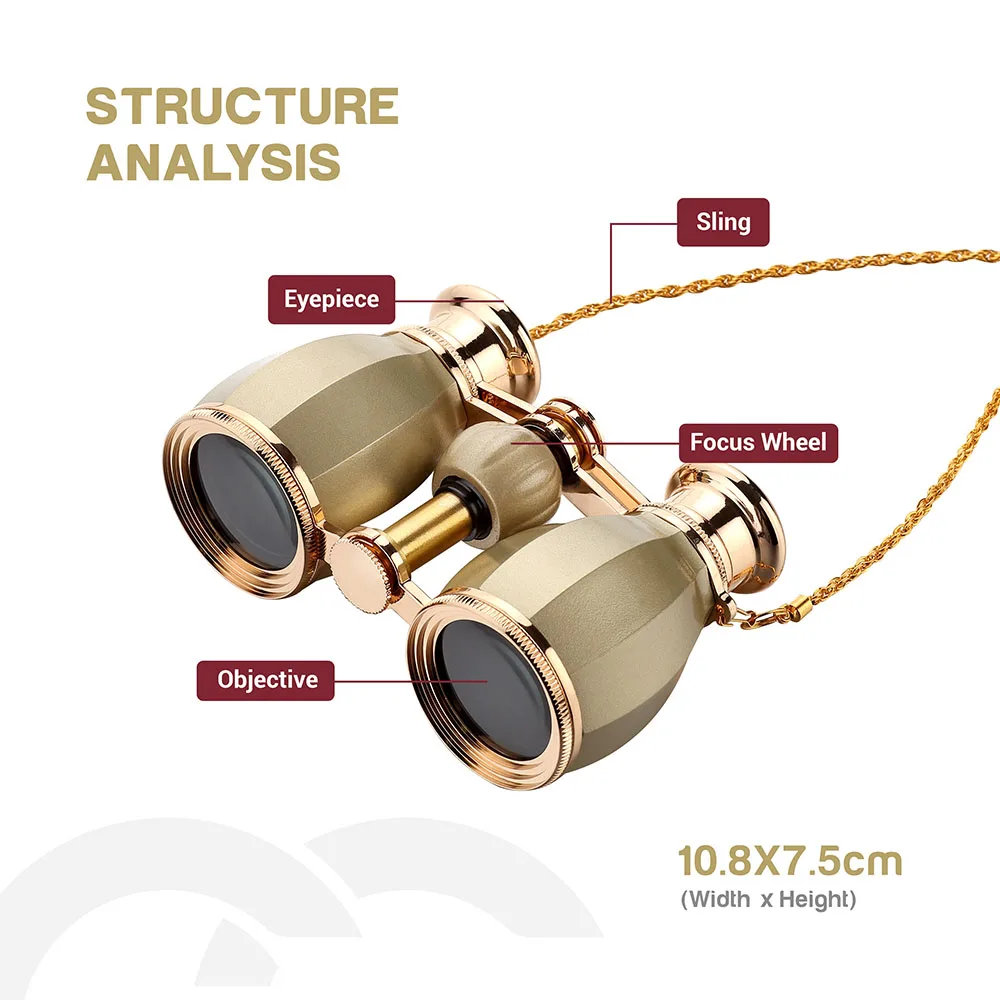 AOMEKIE 4X30 опера очки Театральный бинокль металлическая оправа оптические линзы телескоп с цепочкой элегантный дизайн для женщин подарок для девочек