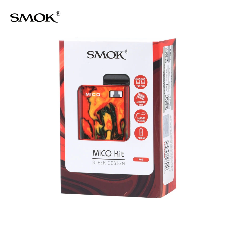SMOK MICO Kit 700mAh 26W MOD Mesh MTL Vaping 1 7 ml электронная сигарета картридж Vape Pod System VS Nord|Системы