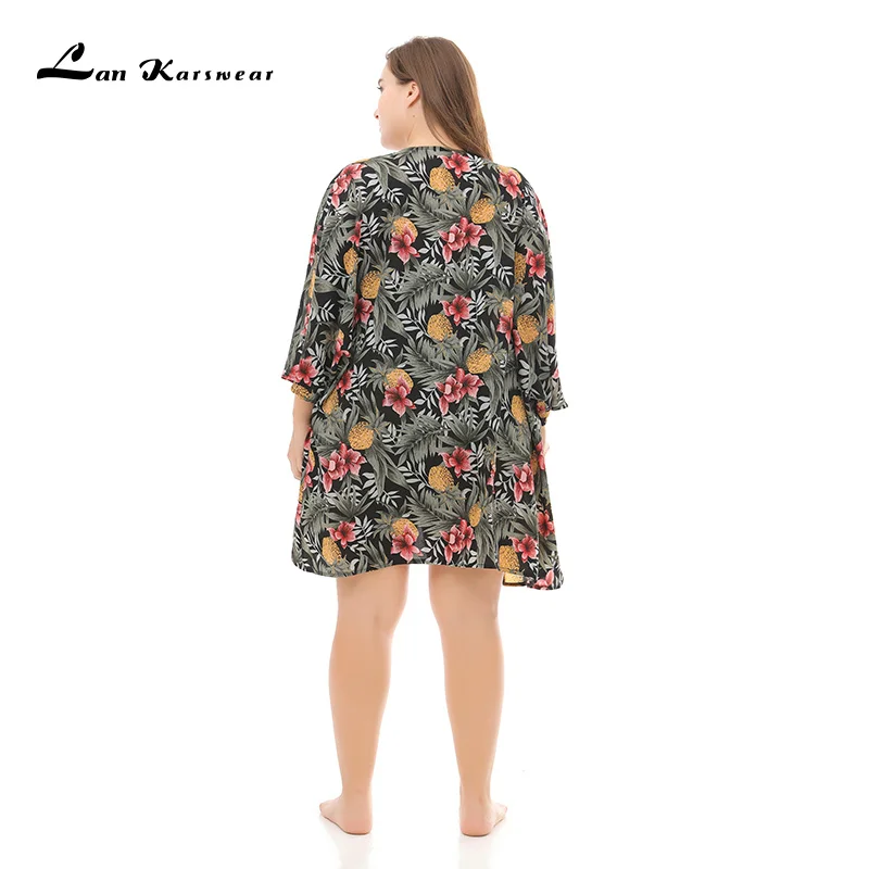 Lan Karswear xxxl летний длинный монотонный кардиган перспективная Одежда большого