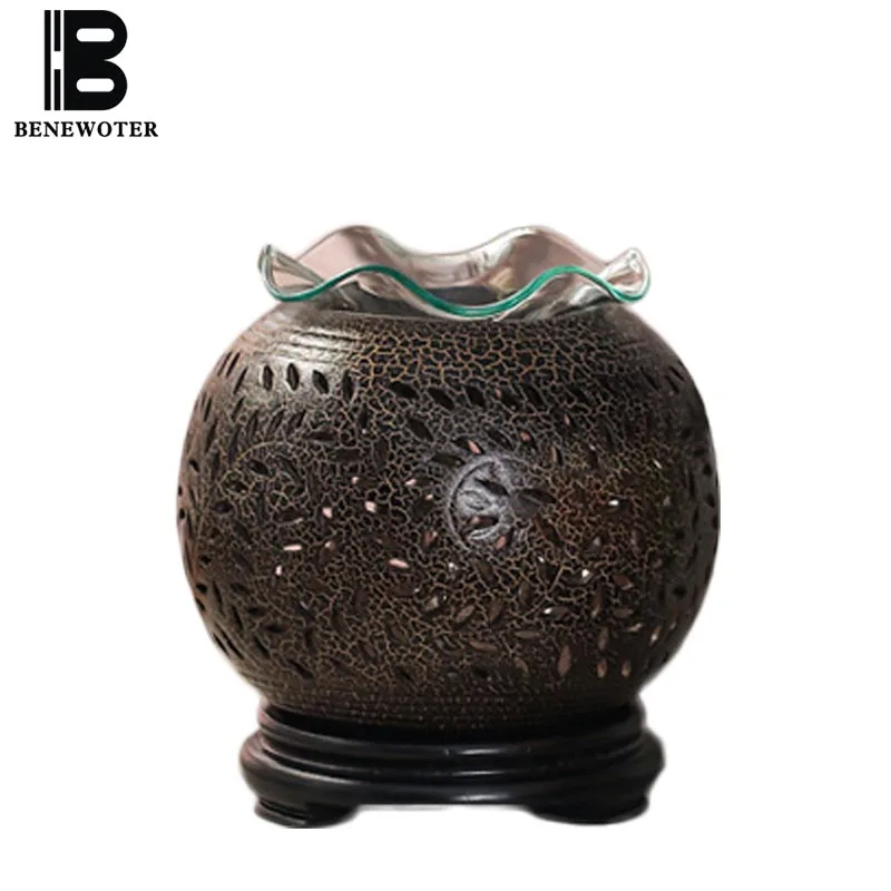 

Retro Ceramic Aroma Lamp Electric Dimming Oil Burner Goldfish Incense Burner Home Essential Oil Diffuser Romantic Fragrance Lamp