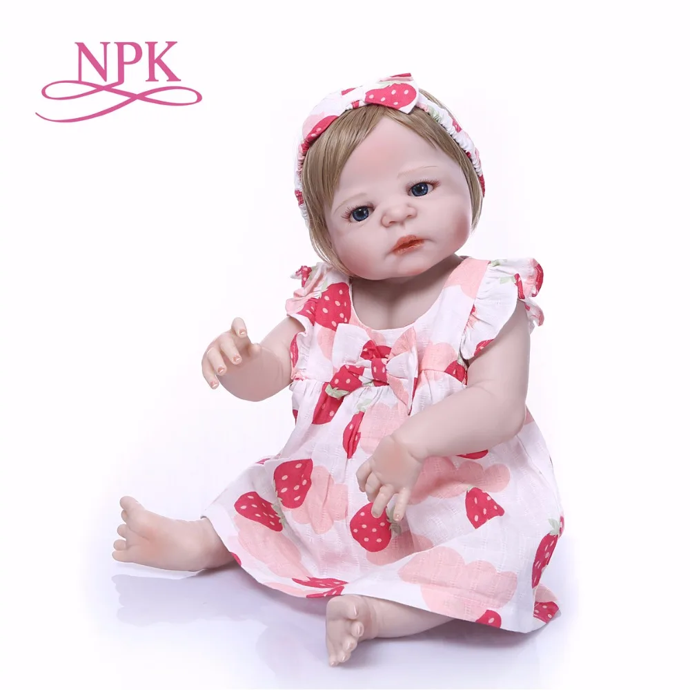 Bebes reborn 23 &quot57 см NPK полный силиконовые возрождается куклы игрушки для девочек
