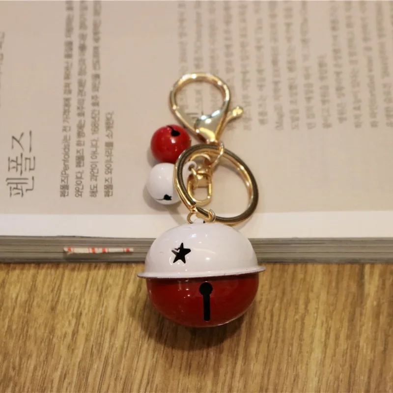 Fashion Stitching Color Metal Bell Key Ring Men and Women Bag Pendant Anti-theft Ornaments Accessories Car Keychain Keyring | Украшения и