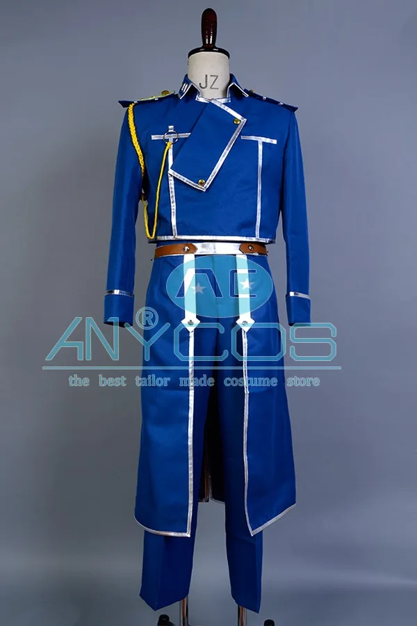 Цельнометаллический цельнометаллический костюм Alchemist Roy Mustang для косплея военной