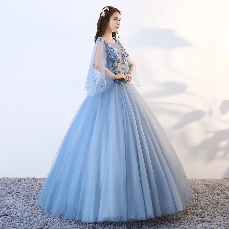 Ruthshen/Новое поступление пышное платье для выпускного бала голубого и серого цвета