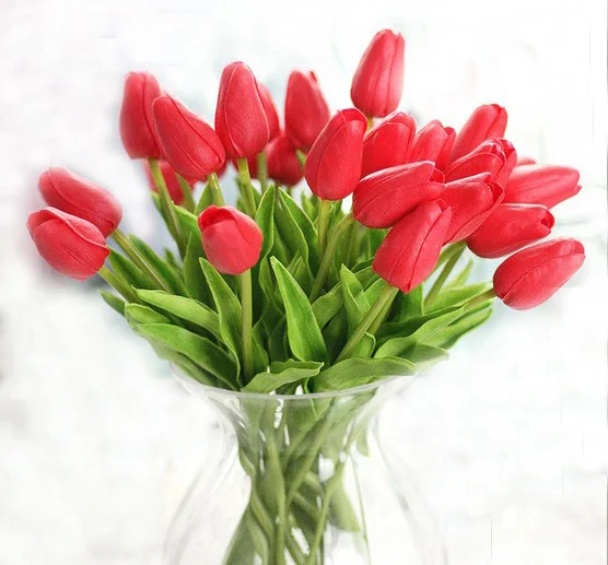 24 шт./лот искусственные цветы тюльпана высокого качества свадебные домашние