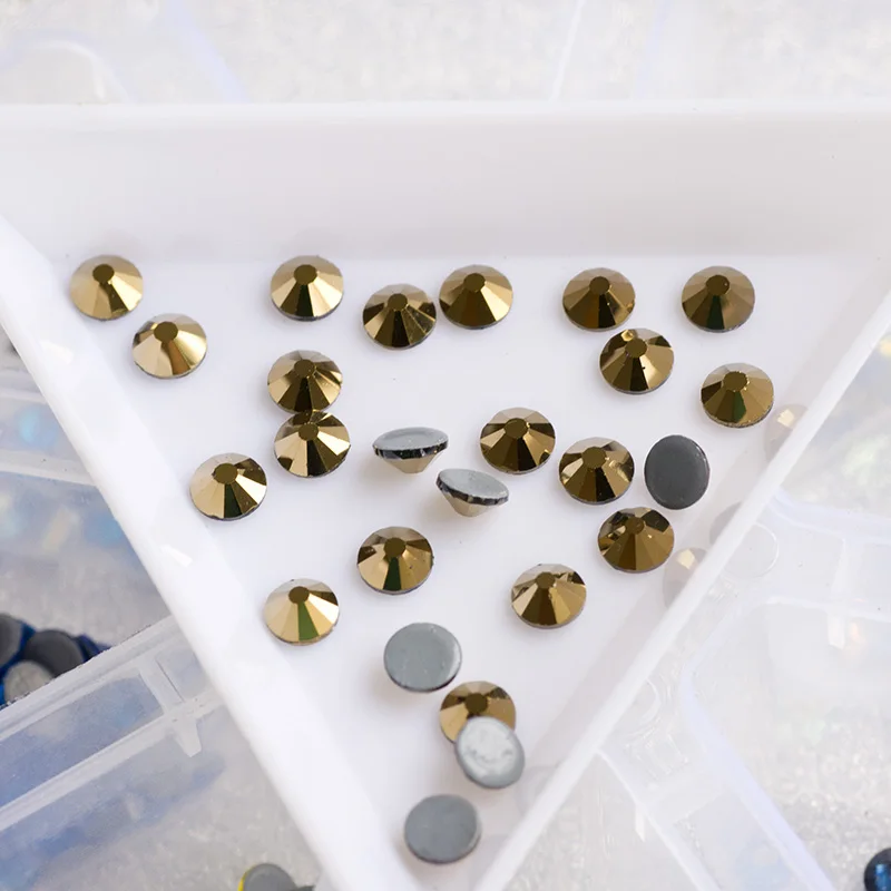 YANRUO 2058HF SS6-SS30 Aurum с плоской задней частью из горного хрусаля самодельное Стразы