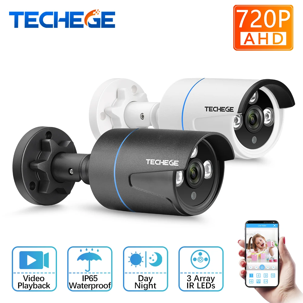 Techege 720 P HD AHD камера CCTV Камера наружные внутренние Водонепроницаемые ИК ночного