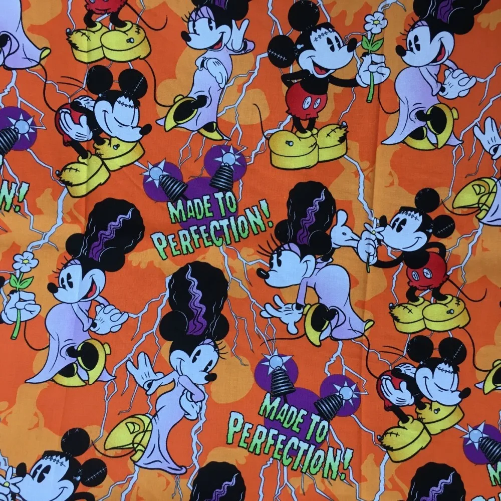 Хлопок Франкенштейна Микки DIY ткань занавеска Подушка ширина 100x108 см швейная