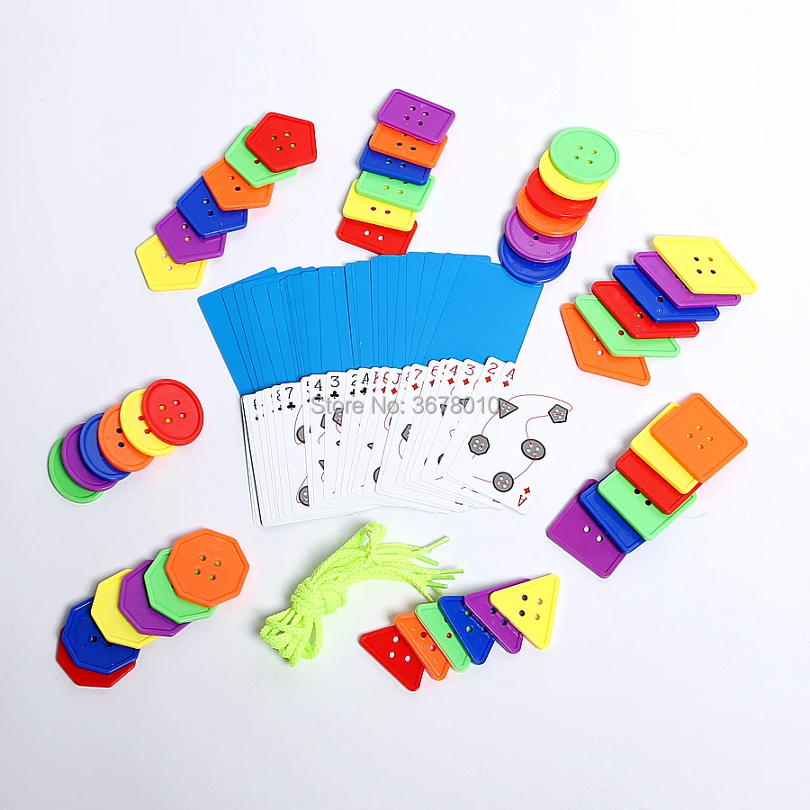 Пуговицы и веревки геометрической формы пуговицы головоломки логическая игра