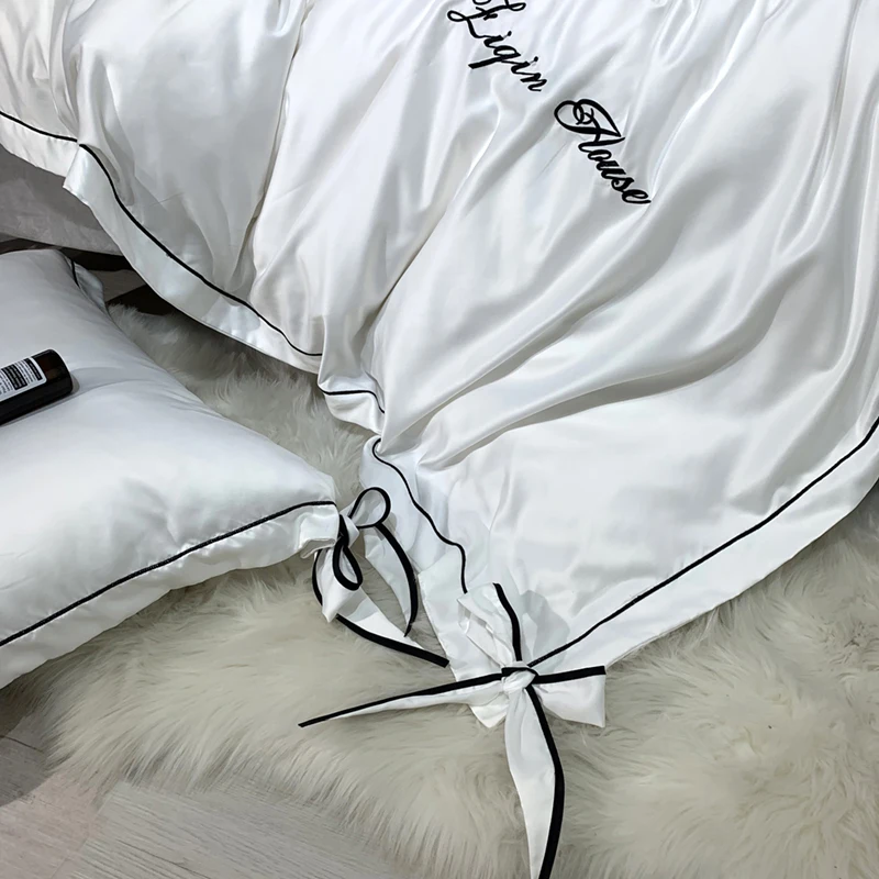 4 шт атласный пододеяльник Ультра мягкий набор дышащий с застежкой молнией легко