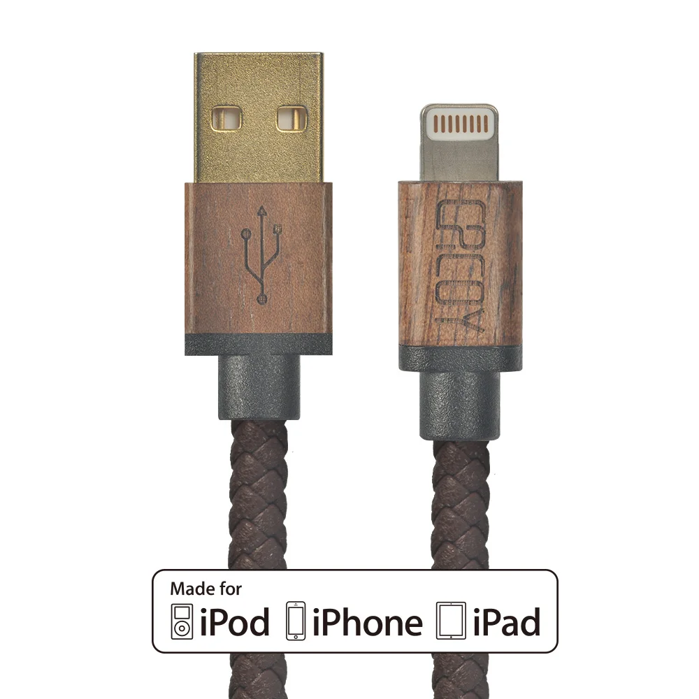 MFi Сертифицированный 30 см короткий USB кожаный плетеный кабель для iPhone XS Max XR X 8 Plus 7