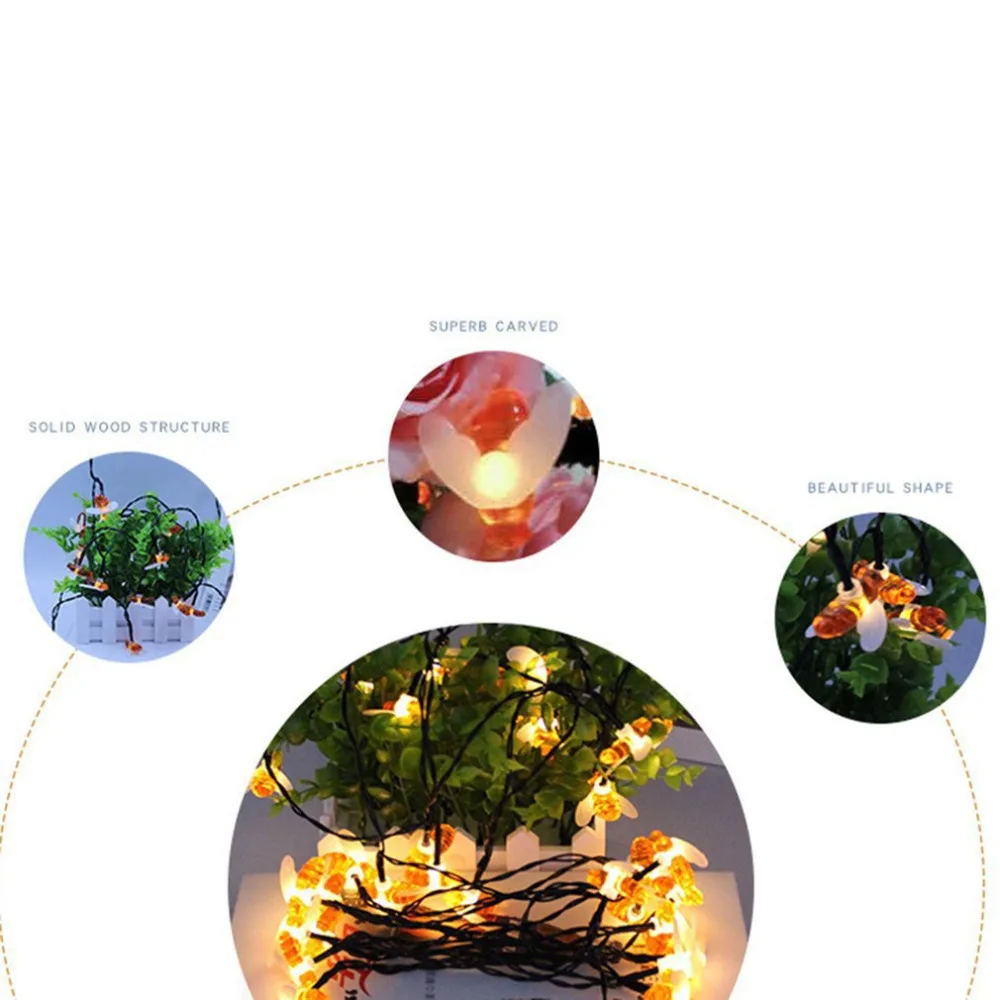 Креативные 30 светодио дный струны медовая пчела светодиодные вечерние Струны