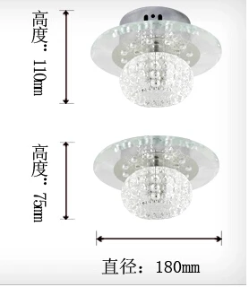 Хрустальная потолочная лампа 3 Вт лампы для спальни Светильники коридора
