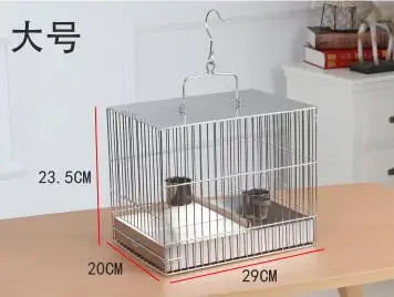 Квадратная клетка для птиц из нержавеющей стали с клетчатым попугаем, клетка для купания, чехол для переноски с птицей ZP7011150