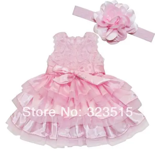 Высокое качество Новинка розовое шелковое платье с розочками пасхальное