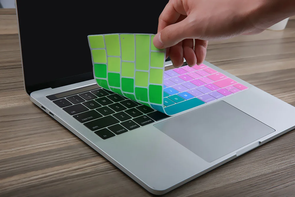 США введите английский Радужная Клавиатура силиконовый чехол для Macbook Pro 1" A2159 Mac Book Pro 15" A1706 A1707 с сенсорной панелью