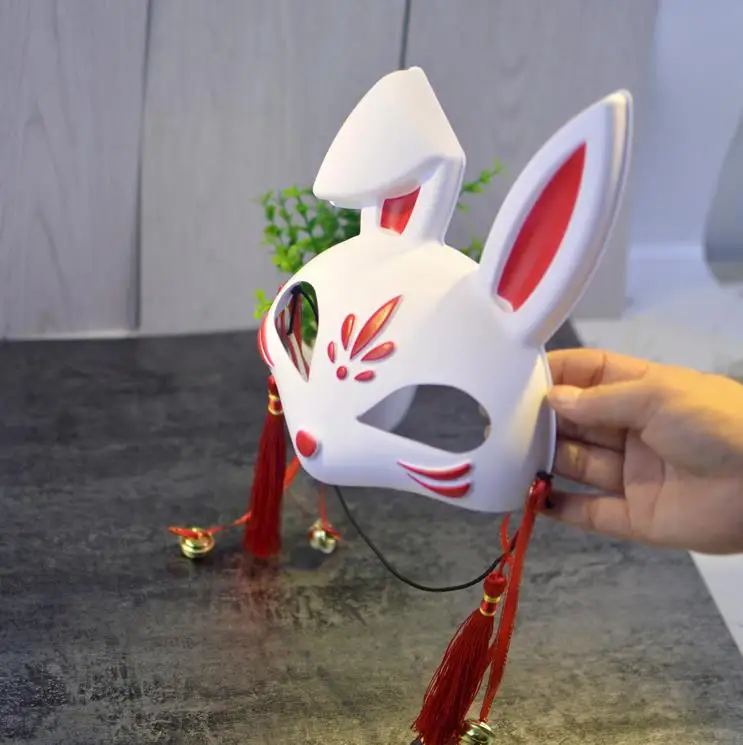 Женская полумаска кролика маска ручной росписи в японском стиле Маскарадная