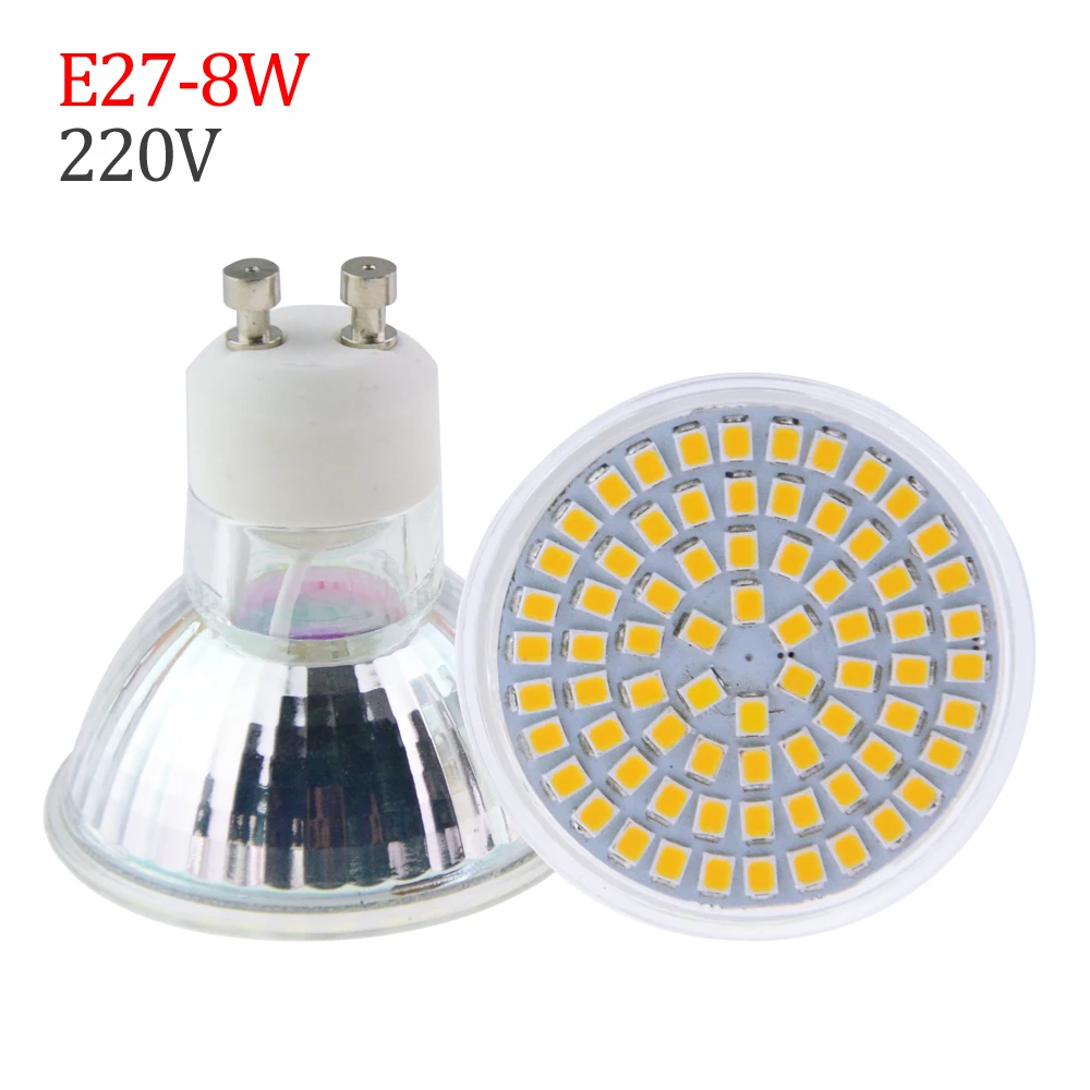 Стекло тела GU10 Светодиодный точечный светильник 36 светодиодный 54 72 s AC 220V лампа