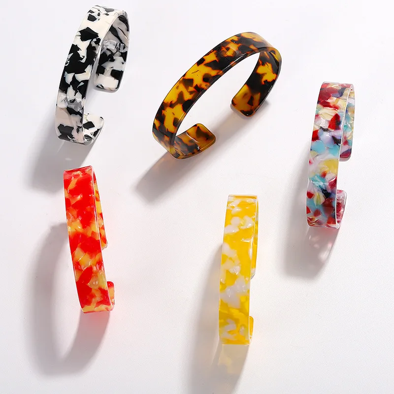 Новый Модный Круглый Большой браслет из смолы браслеты для женщин тонкие