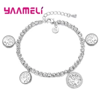 charming jewelry bracelet bangles pretty 925 sterling silver cubic zircon paved accessories life tree pendant present for girl