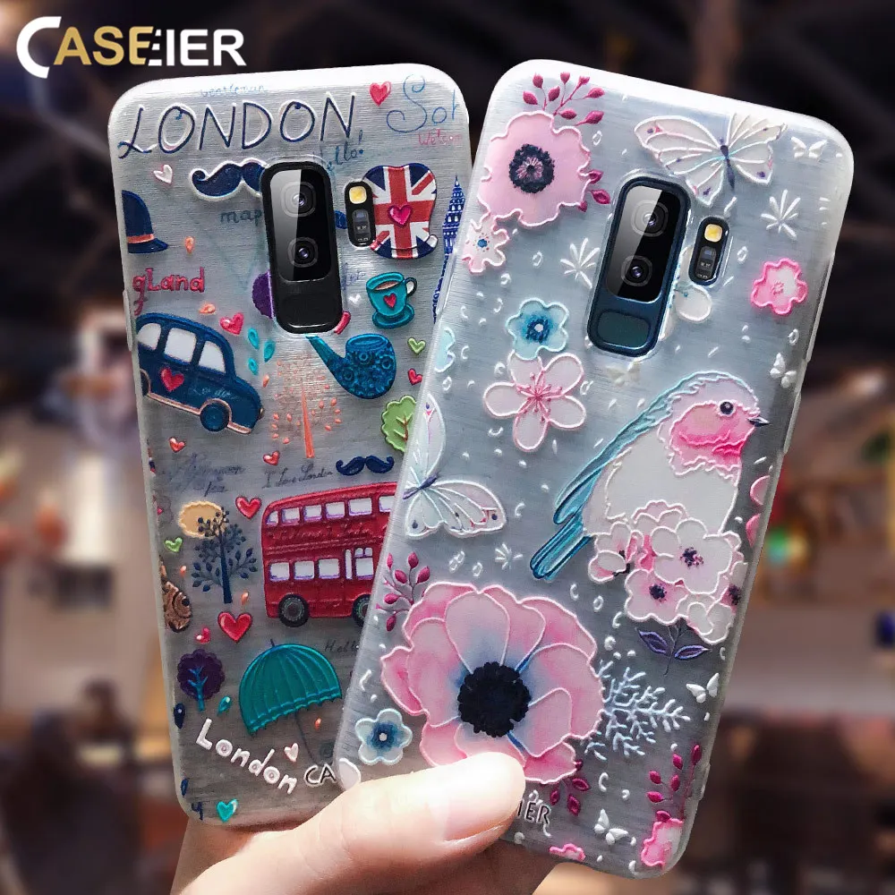 Чехол для телефона CASEIER Girly Samsung S9 S8 Plus S7 Edge мягкий чехол с цветочным узором Galaxy S6 edge