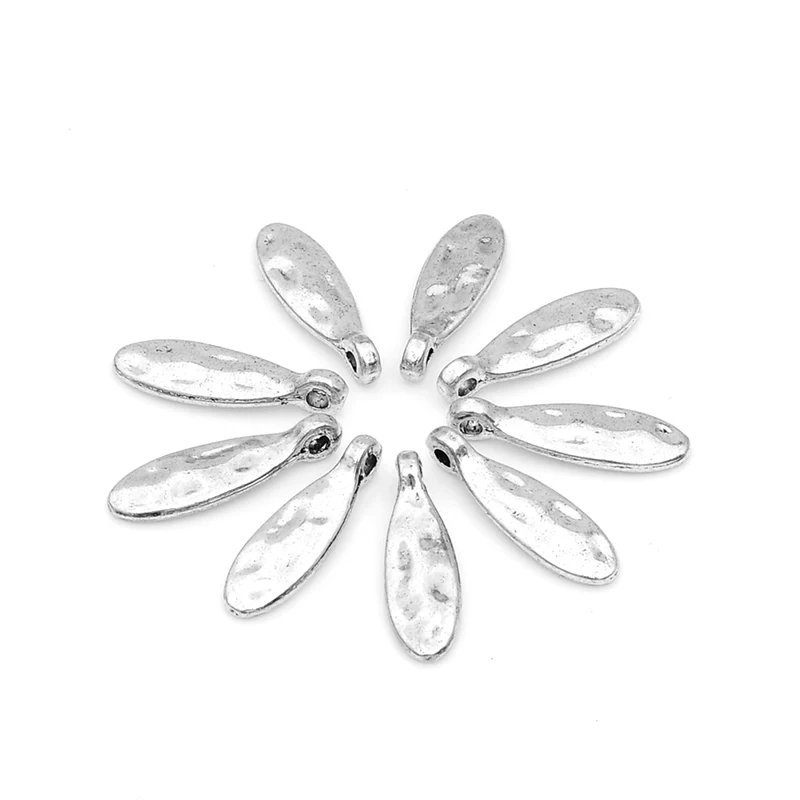 Винтажные подвески в виде листьев из цинкового сплава с серебряным покрытием 20