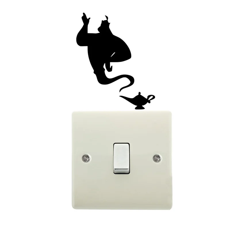 Аладдина Джина светильник переключатель света Виниловая Наклейка Спальня