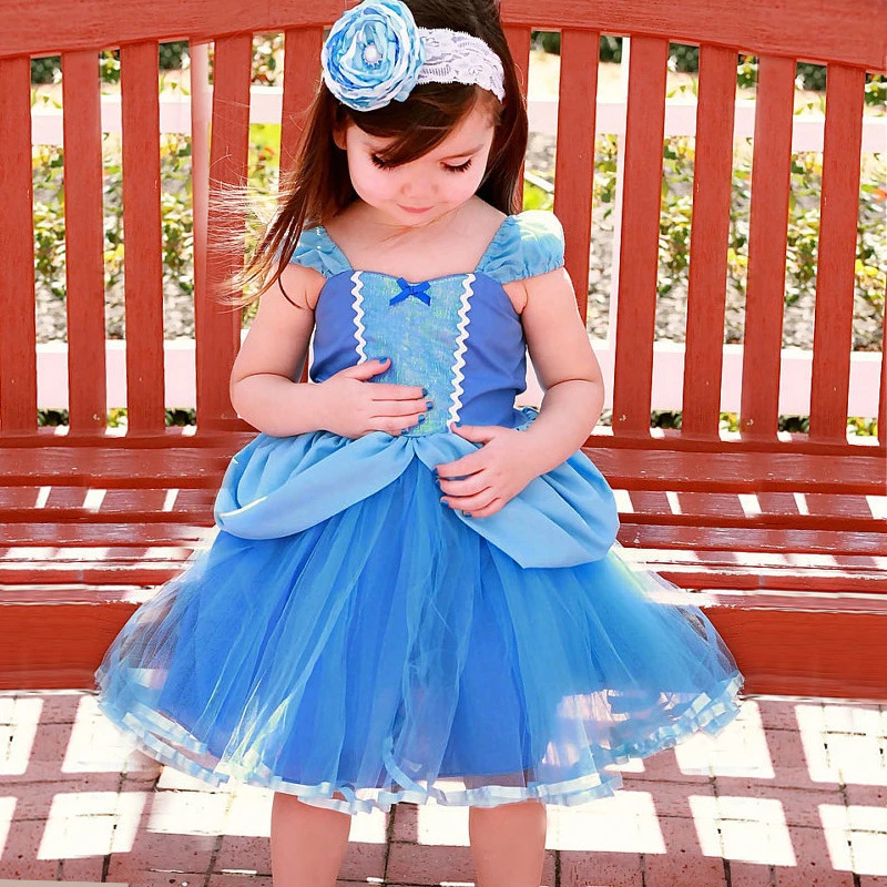Baby Girls Cosplay Belle Princess Dress Beauty and the Beast Party Clothing Magic Stick Crown Children Christmas Costume | Детская