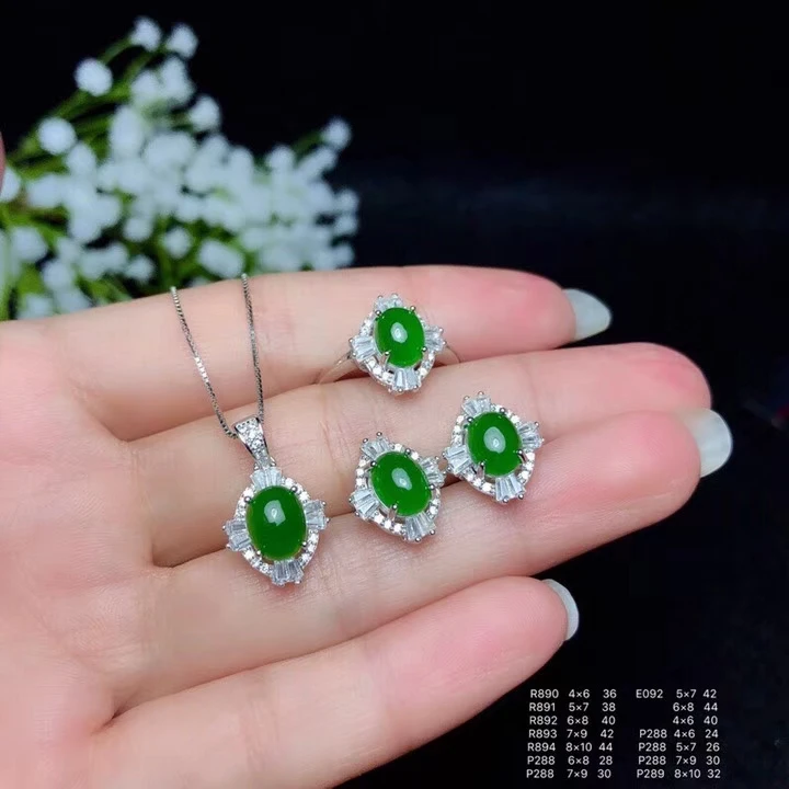 

Женское кольцо из яшмы, серьги с подвеской из натурального камня S925