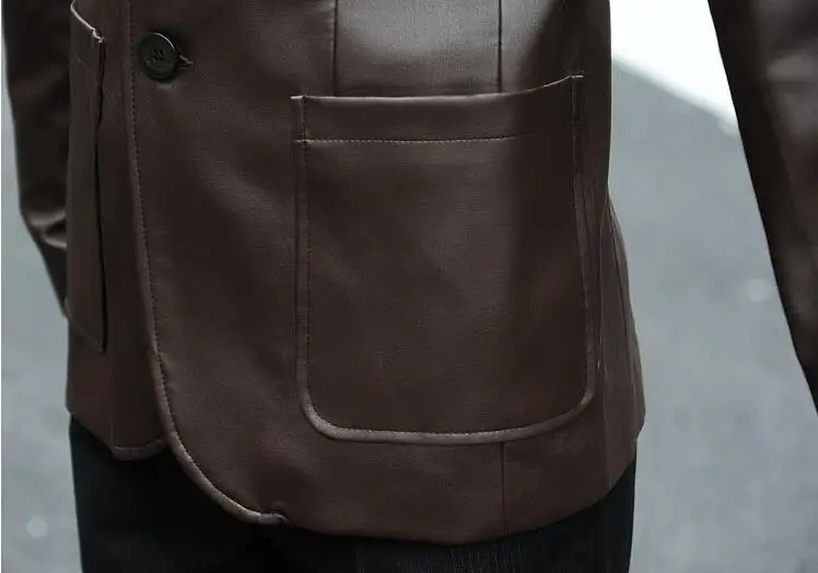 Куртка из искусственной кожи черного и коричневого цвета мужской костюм куртка