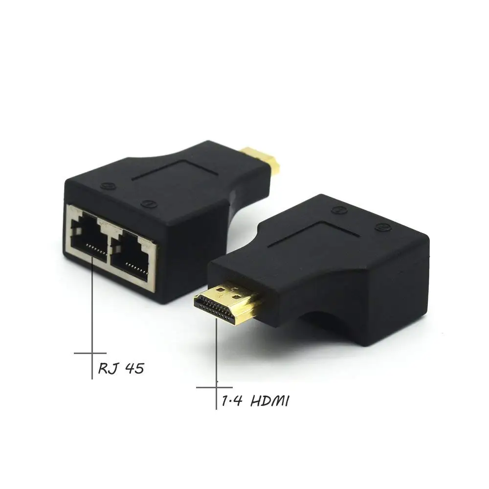 Переходник для сетевого удлинителя HDMI RJ45 30 м|Кабели MP3/MP4-плееров| |