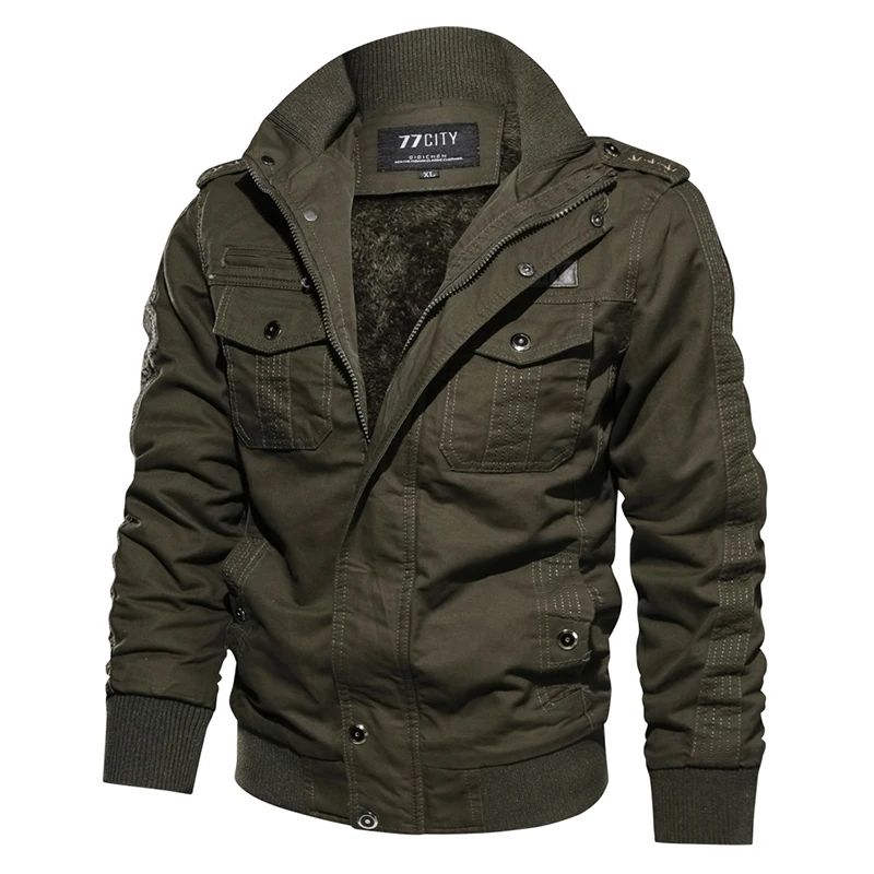 Refire gear, зимняя куртка для мужчин, ВВС, военная куртка, Карго, пилот, армейское пальто, термальная, утолщенная, шерстяная подкладка, тактические, хлопковые куртки