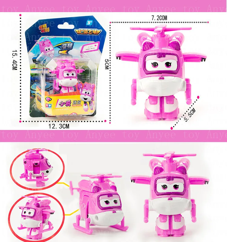 12pcs/lot Super Wings Mini Airplane ABS Robot toys Action Figures Wing Transformation Jet Animation Children Kids Gift | Игрушки и хобби