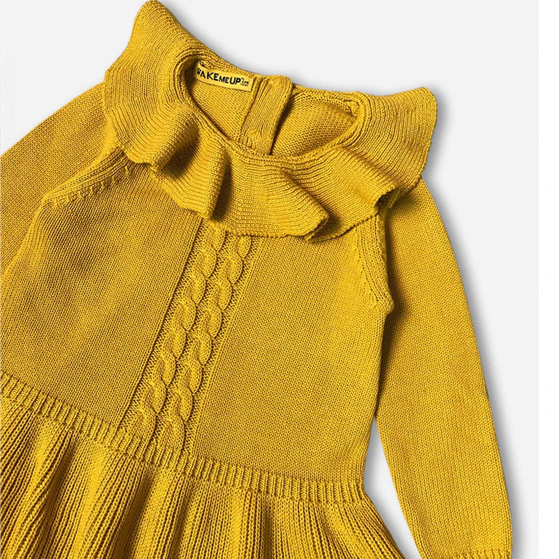 Осеннее трикотажное платье для девочек хлопковое принцессы с