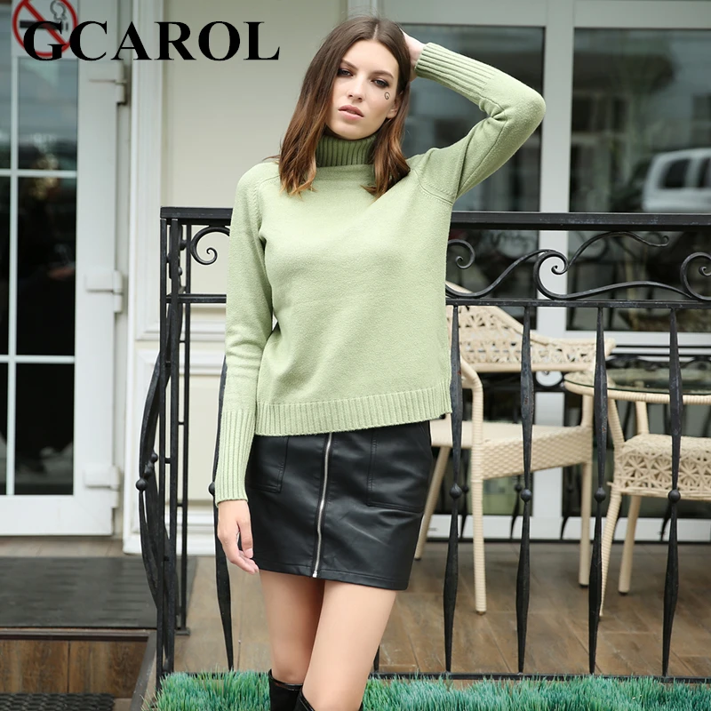 GCAROL Новое поступление Осень-зима толстый женский свитер с высоким воротником