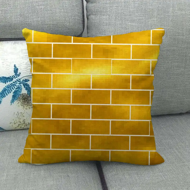 45cm*45cm golden flowers and geometric design linen/cotton throw pillow covers couch cushion cover home decor | Дом и сад