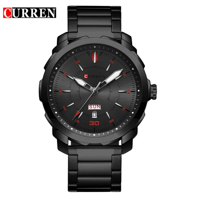 Curren часы мужские часы лучший бренд класса люкс relogio masculino curren quartzwatch модные повседневные часы Erkek Kol Saati 8266 - Цвет: black black red