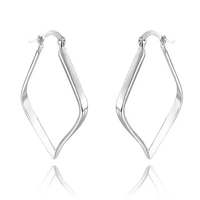 925 sterling silver simple geometric hoop earringsfashion rhombus circle earrings for women wedding statement jewelry brincos
