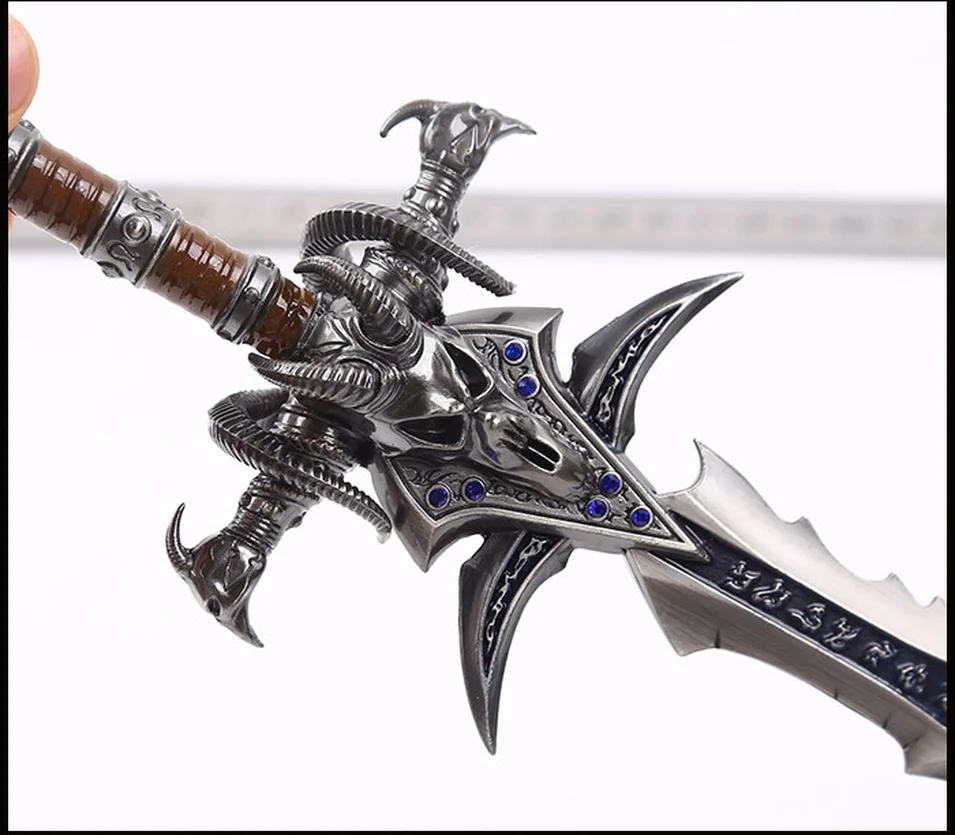 30 см сплав Frostmourne меч инкрустированный синий бриллиант WOW король личи Артас