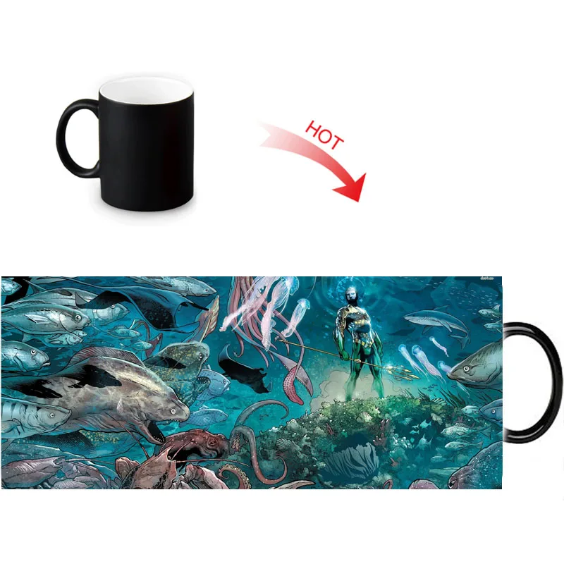 fun Aquaman pattern mugs magic color changing coffee mug customized tea milk cup gift idea 350ml | Дом и сад