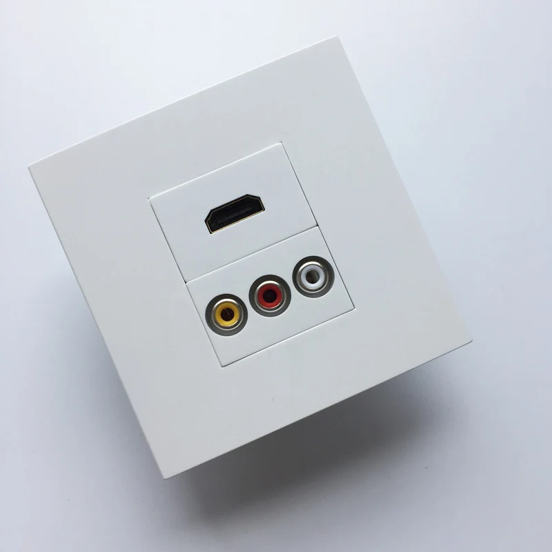 Разъем HDMI1.4 настенная розетка белого цвета 3RCA AV композитный аудио и видео адаптер