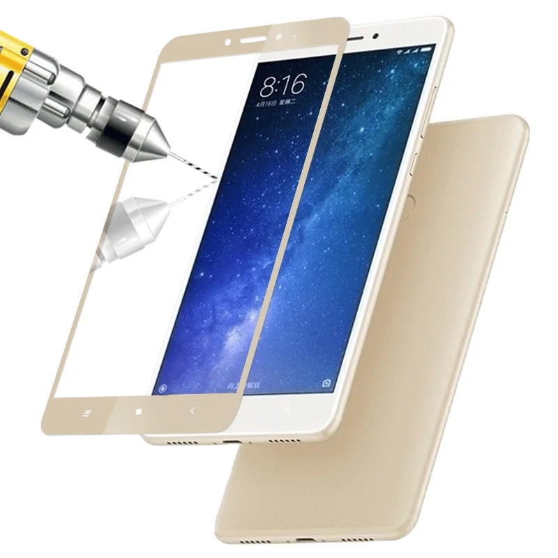 Полный охват экрана для XIAOMI MAX 2 ударопрочный закаленное стекло экран протекторы