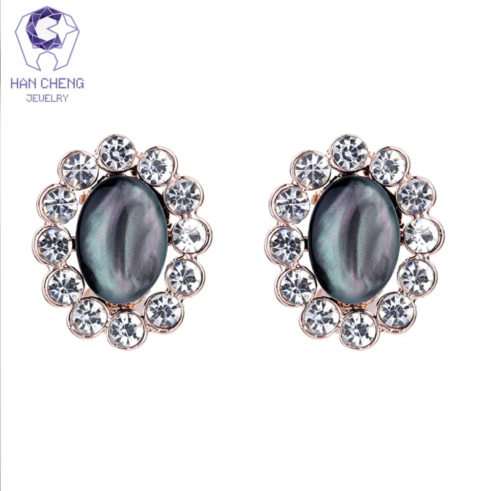 HanCheng Новые Модные Винтажные романтические серьги стразы овальные огненные