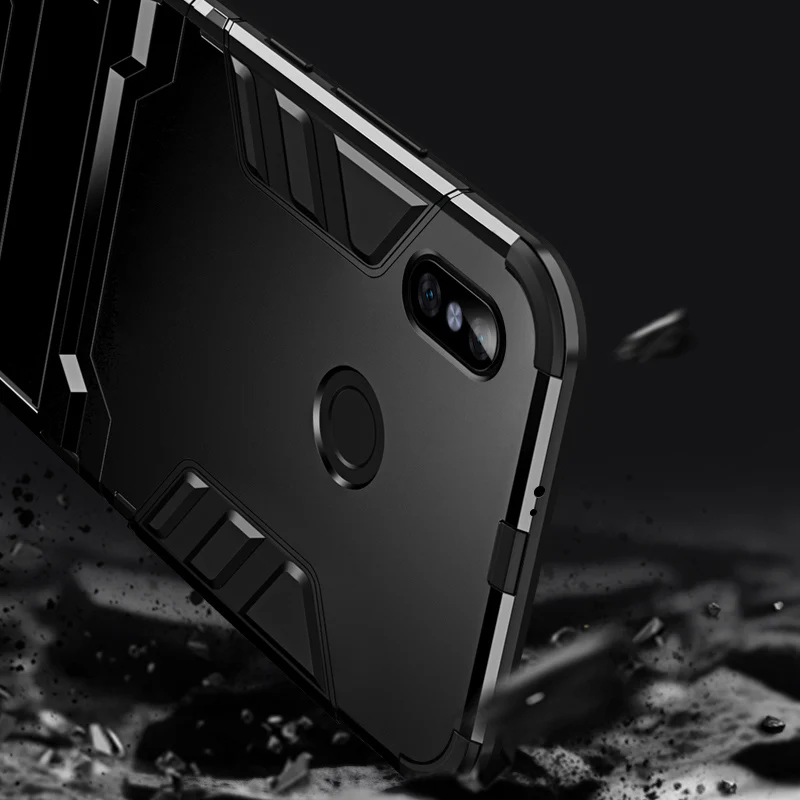 

Luxury Armor Case For Xiaomi Redmi Note 5 7 Pro Hybrid TPU Silicone Hard PC Shockproof Cover For Redmi Note 4X 4 Stand Back Case