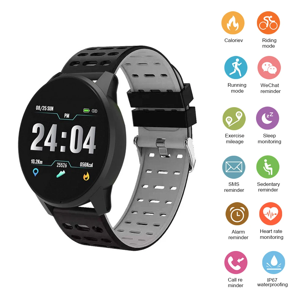 Smart Bracelet TLWB2 Heart Rate Sphygmomanometer Color Screen Watch Pedometer Activity Monitor fitness Tracker Men | Электроника