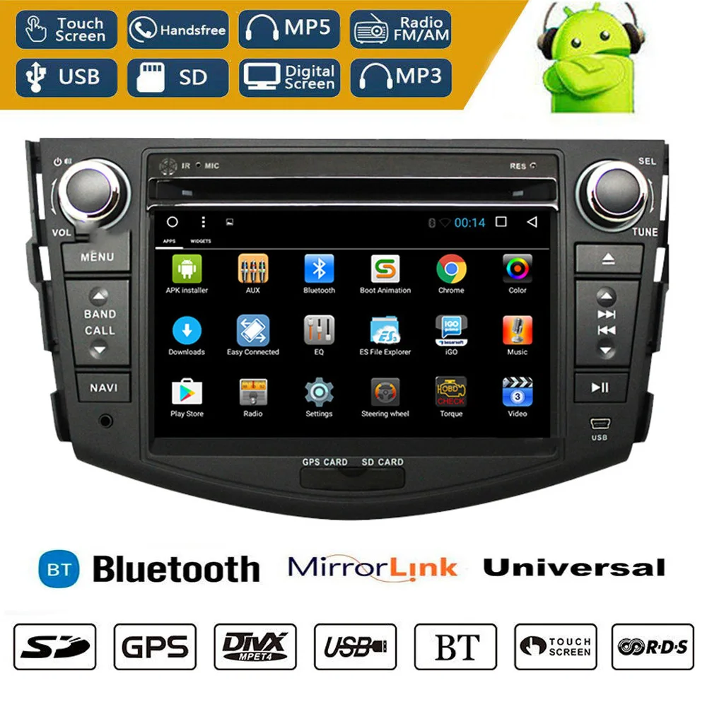 Android 9 1 2 din автомобильный DVD плеер для Toyota RAV4 Rav 4 2007 2008 2009 2010 2011 Автомобильный Радио
